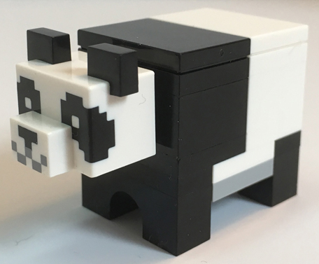 minepanda02 - Minecraft Panda (Black Plate with Bar Handle) - Brick Built