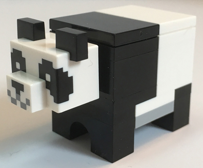 minepanda02 - Minecraft Panda (Black Plate with Bar Handle) - Brick Built