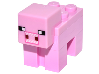 min003b - Minecraft Pig - Brick Built