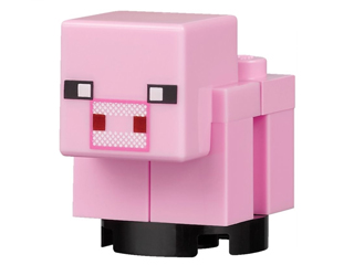 minepig02 - Minecraft Pig, Baby - Brick Built