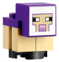 minesheep11 - Minecraft Sheep, Lamb, Tan Legs, Dark Purple Head - Brick Built
