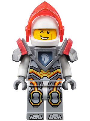 nex076- Lance Richmond - Trans-Neon Orange Visor, Flat Silver Armor