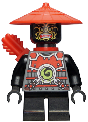 njo0072 - Stone Army Scout - Yellow Face, Red Quiver, Short Legs