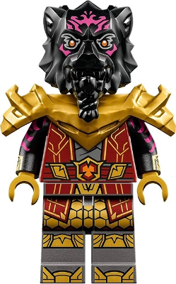 njo0812 - Lord Ras - Dark Red Robe, Pearl Gold Shoulder Armor