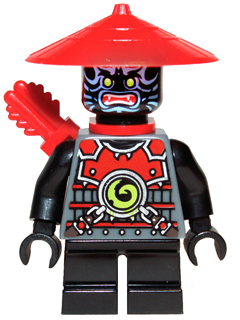 njo0082 - Stone Army Scout - Blue Face, Red Quiver, Short Legs
