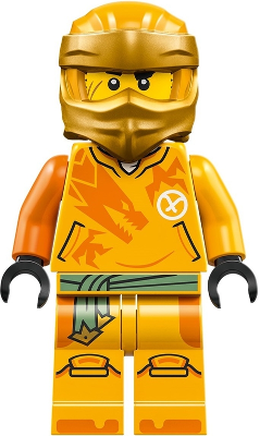 njo0850 - Arin - Shirt with Orange Dragon, Head Wrap