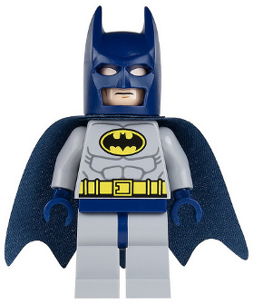 sh0025 - Batman - Light Bluish Gray Suit with Yellow Belt and Crest, Dark Blue Mask and Cape (Type 1 Cowl)