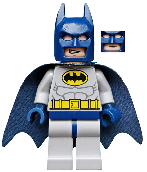 sh0025a - Batman - Light Bluish Gray Suit with Yellow Belt and Crest, Dark Blue Mask and Cape (Type 2 Cowl)
