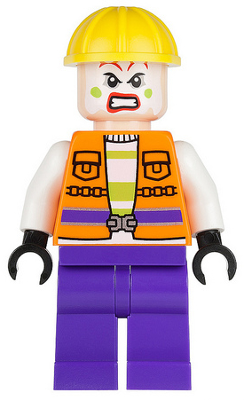 sh0093 - Joker's Goon - Construction Outfit, Orange Jacket, Yellow Helmet, Purple Legs