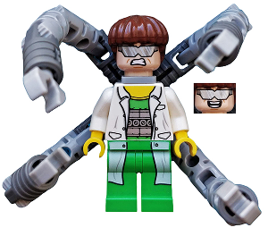 sh0110 - Dr. Octopus (Otto Octavius) / Doc Ock - White Lab Coat over Bright Green Outfit, Mechanical Arms
