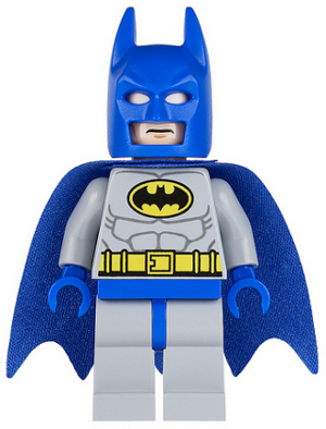 sh0111 - Batman - Light Bluish Gray Suit with Yellow Belt and Crest, Blue Mask and Cape
