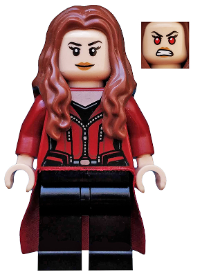 sh0256 - The Scarlet Witch (Wanda Maximoff) - Plain Black Legs, Reddish Brown Hair, Dark Red Cloth Skirt