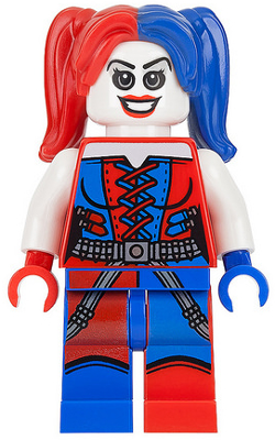 sh0260 - Harley Quinn - Blue and Red Hands and Pigtails