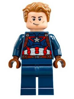 sh0264 - Captain America - Dark Blue Suit, Reddish Brown Hands, Hair, Dark Brown Eyebrows