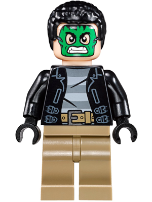 sh0421 - Masked Robber - Green Mask, Striped Shirt