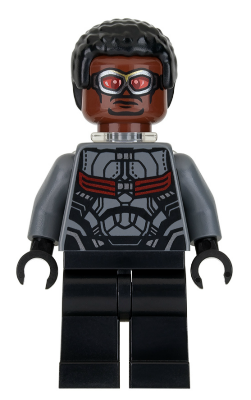 sh0503 - Falcon - Dark Bluish Gray and Black Suit, Plain Legs
