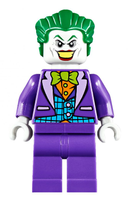 sh0515 - The Joker - Medium Azure Vest, Lime Bow Tie, Large Smile / Frown