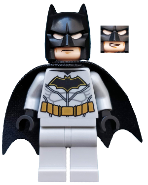 sh0552 - Batman - Light Bluish Gray Suit with Gold Belt, Black Crest, Mask and Cape (Type 3 Cowl)