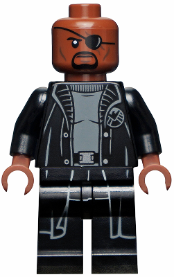 SH0585a - Nick Fury - Gray Sweater and Black Trench Coat, Shirt Tail