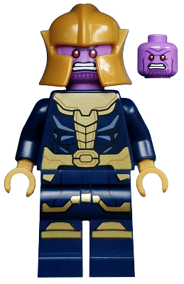 sh0613 - Thanos - Dark Blue Legs Printed, Dark Blue Arms, Pearl Gold Helmet