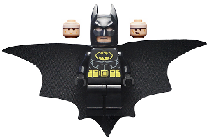 sh0648 - Batman - Black Suit with Yellow Belt and Crest (Type 2 Cowl, Outstretched Cape)