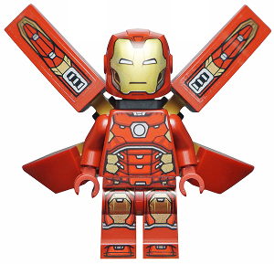 sh0673s  - Iron Man - Silver Hexagon on Chest, Wings with Stickers