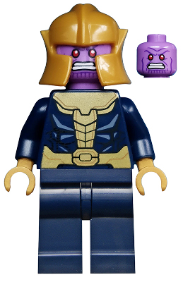 sh0696 - Thanos - Dark Blue Legs Plain, Dark Blue Arms, Pearl Gold Helmet