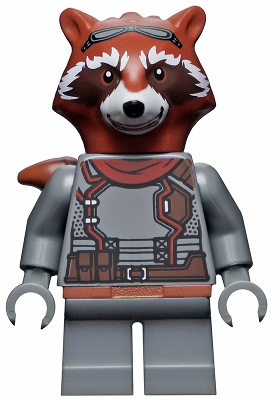 sh0742 - Rocket Raccoon - Dark Bluish Gray Outfit, Reddish Brown Head