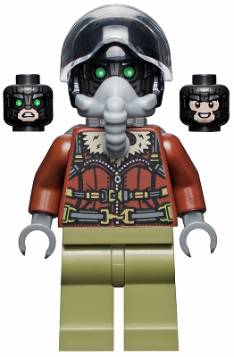 sh0775 - Vulture - Reddish Brown Bomber Jacket and Aviator Oxygen Mask