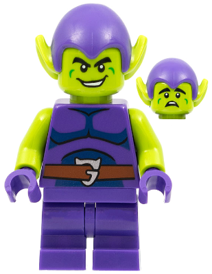 sh0803 - Green Goblin - Lime Skin, Dark Purple Outfit, Medium Legs, Dark Blue Stomach