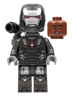 sh0819 - War Machine - Pearl Dark Gray and Silver Armor with Backpack