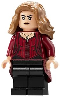 sh0897 - The Scarlet Witch (Wanda Maximoff) - Plain Black Legs, Medium Nougat Hair, Dark Red Cloth Skirt