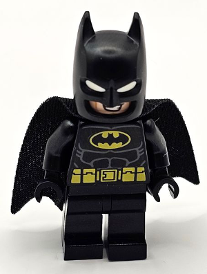 sh0902 - Batman - Black Suit, Yellow Belt, Cowl with White Eyes, Lopsided Grin / Open Mouth Smile with Teeth