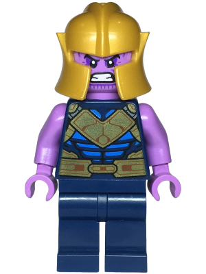 sh0906 - Thanos - Dark Blue Legs Plain, Medium Lavender Arms, Pearl Gold Helmet