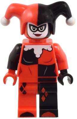 sh0959 - Harley Quinn - Jester's Cap, Black and Red Hands, Rounded Collar