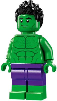 sh0982 - Hulk - Minifigure, Dark Purple Pants, Spiked Hair, Lopsided Grin / Angry