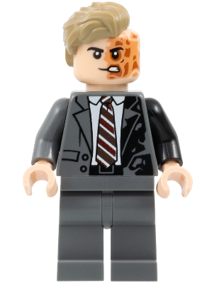 sh1023 - Two-Face - Dark Bluish Gray Suit, Dark Tan Hair