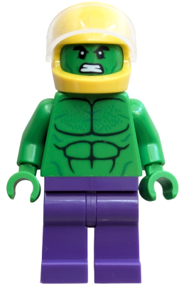 sh1043 - Hulk - Minifigure, Dark Purple Legs, Helmet