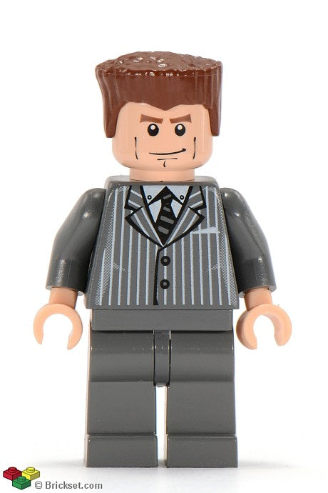 spd022 - Harry Osborn 2, Dark Bluish Gray Suit Torso, Dark Bluish Gray Legs