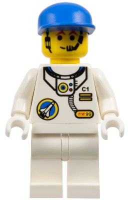 spp001 - Space Port - Astronaut C1, White Legs, Blue Cap