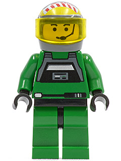 sw0031 - Rebel Pilot A-wing - Yellow Head, Trans-Yellow Visor, Green Jumpsuit
