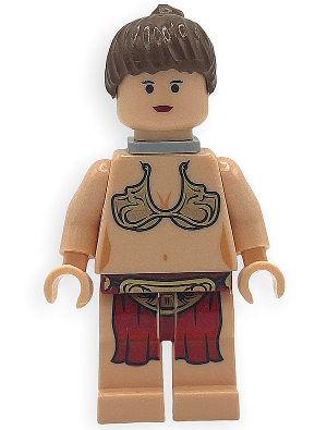 sw0085 - Princess Leia - Jabba Slave Outfit, Reddish Brown Ponytail, Neck Bracket