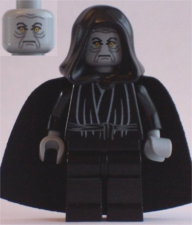 sw0124 - Emperor Palpatine - Light Bluish Gray Head, Light Bluish Gray Hands