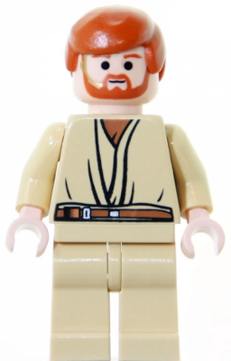 sw0162 - Obi-Wan Kenobi - Light Nougat, Dark Orange Hair, Tan Legs, Gold Headset
