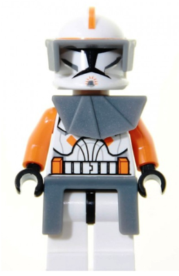 sw0196 - Clone Trooper Commander Cody, 212th Attack Battalion (Phase 1) - Dark Bluish Gray Visor, Pauldron, and Kama, Large Eyes
