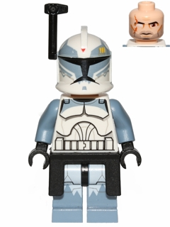 sw0330 - Clone Trooper Commander Wolffe, 104th Battalion 'Wolfpack' (Phase 1) - Black Rangefinder and Kama, Sand Blue Markings, Large Eyes
