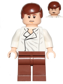 sw0403 - Han Solo - White Shirt with Wrinkles on Front, Reddish Brown Legs, Dual Sided Head