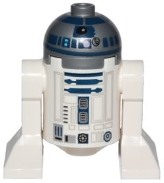 sw0527a - Astromech Droid, R2-D2, Flat Silver Head, Lavender Dots and Small Receptor