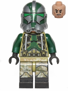 sw0528 - Clone Trooper Commander Gree, 41st Elite Corps (Phase 2) - Kashyyyk Camouflage, Scowl