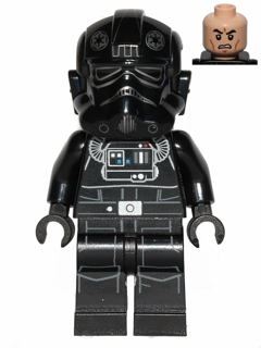 sw0543 - Imperial TIE Fighter Pilot - Light Nougat Head, Scowl, Silver Insignia on Helmet